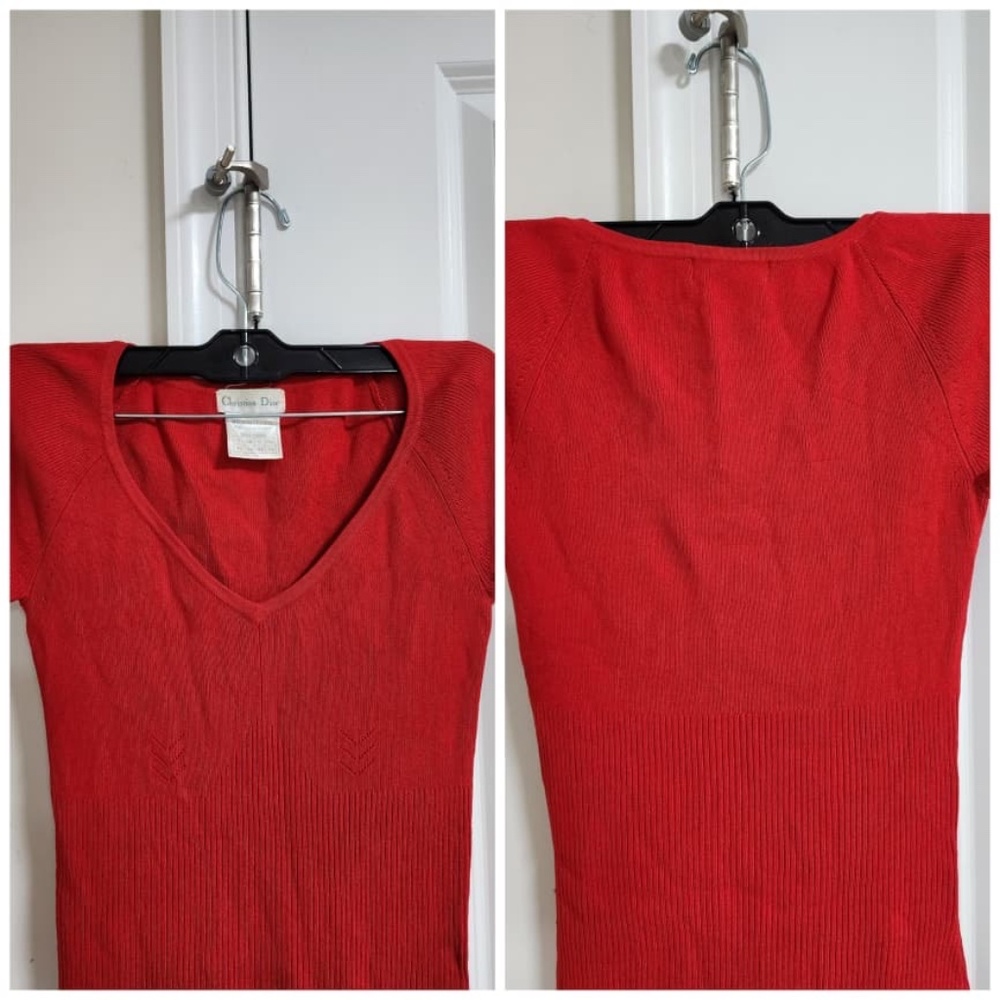 Authentic Christian Dior Vintage Short Dress Red Stretchy - Picture 6 of 12